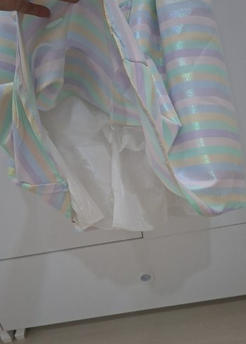 Kız Çocuk Çok Renkli Pliseli Elbise 5-6 yaş - Görsel 5