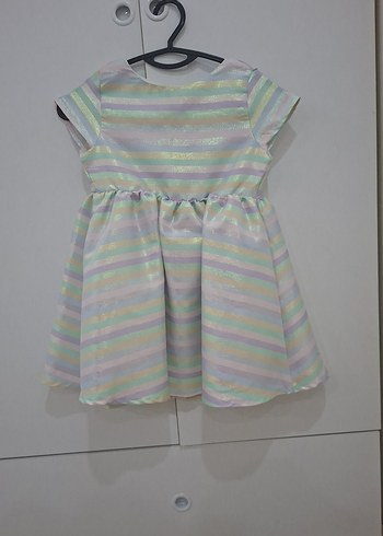 Kız Çocuk Çok Renkli Pliseli Elbise 5-6 yaş - Görsel 2