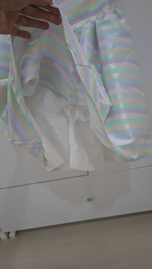 Kız Çocuk Çok Renkli Pliseli Elbise 5-6 yaş - Görsel 5