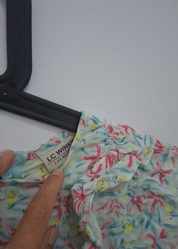 Kız çocuk 3-4 yaş pileli elbise - Görsel 3