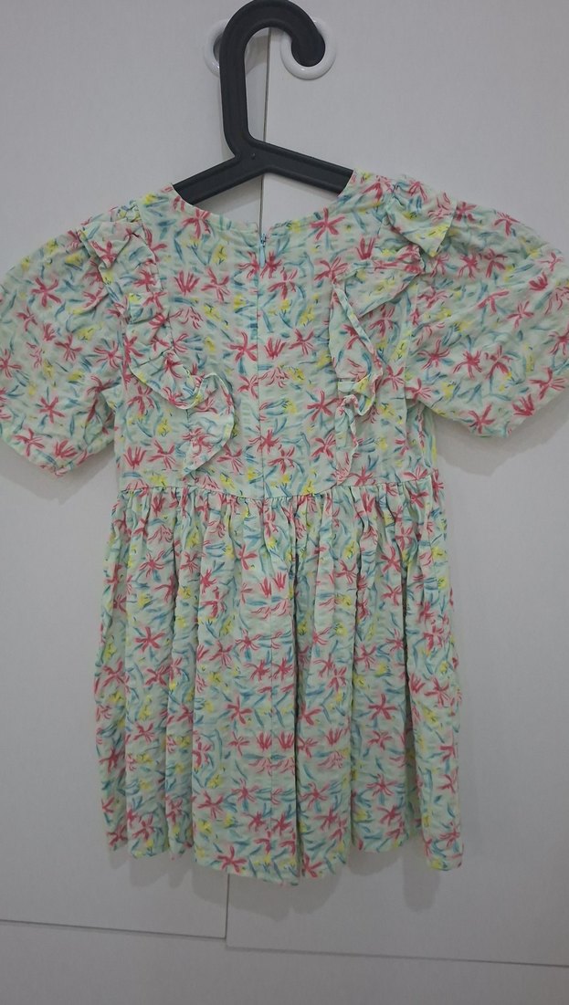 Kız çocuk 3-4 yaş pileli elbise - Görsel 5