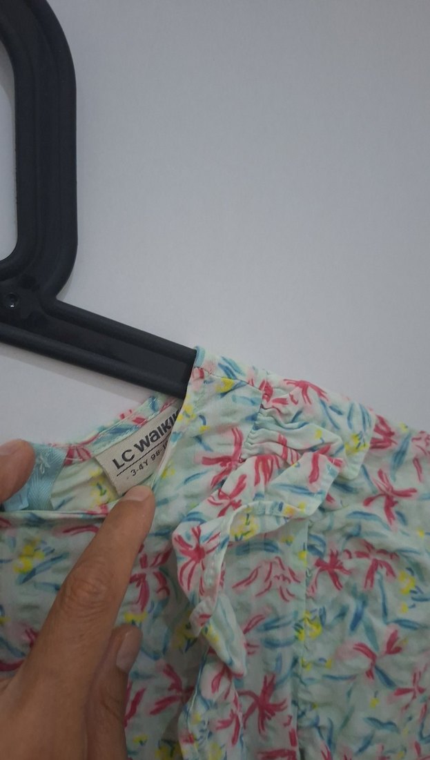 Kız çocuk 3-4 yaş pileli elbise - Görsel 3