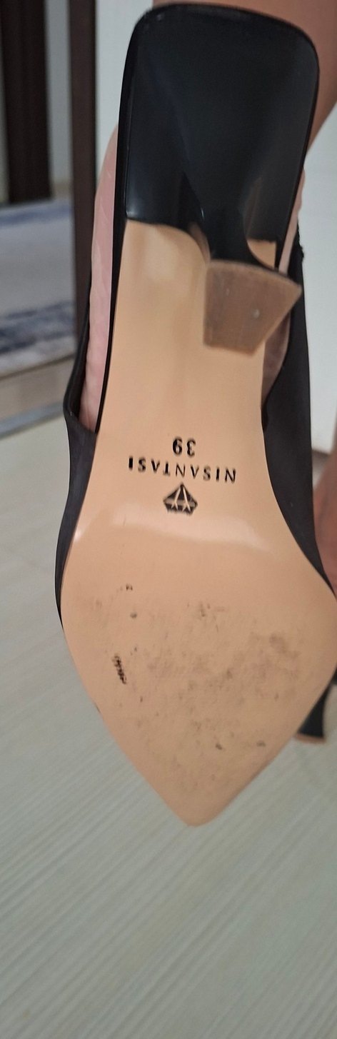 Siyah Taş Detaylı Stiletto Abiye Ayakkabı - Görsel 3