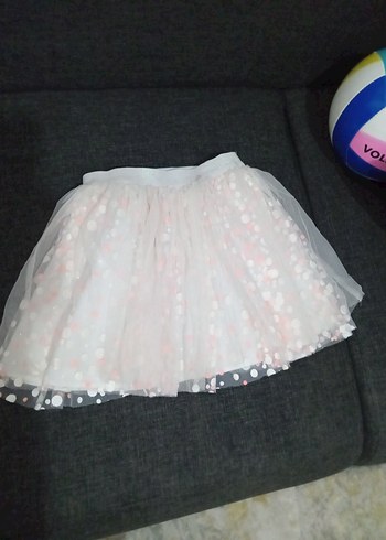 Kız Çocuk Beyaz Puantiyeli Fırfırlı Etek - Görsel 2