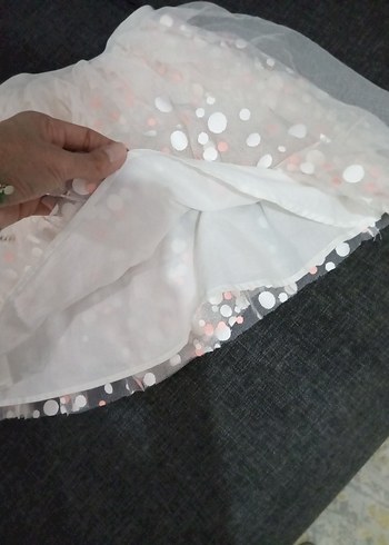 Kız Çocuk Beyaz Puantiyeli Fırfırlı Etek - Görsel 6