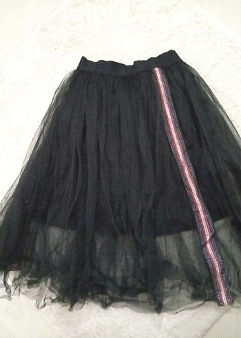 Kız Çocuk Siyah Gotik Fırfırlı Etek - Görsel 3