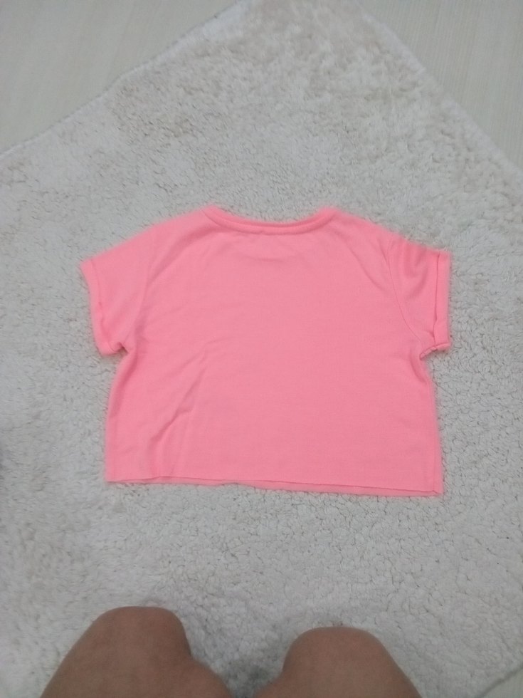 Kız Çocuk Pembe Baskılı Kısa Kollu Tişört - Görsel 3