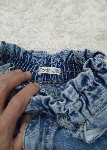 5 Yaş Beden Kız Çocuk Gri Loose Fit Denim Pantolon