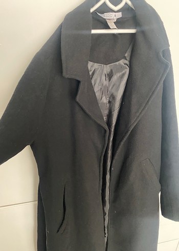 Siyah Uzun Yün Kadın Kaban - Görsel 3