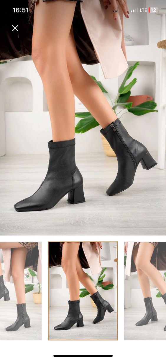 Tokalı Siyah Kadın Blok Topuklu Bot - Görsel 2