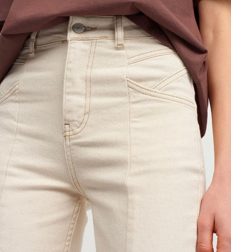 Bej Süet Midi Kadın Pantolon - Görsel 3