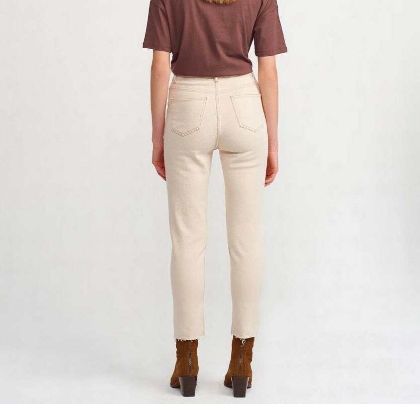 Bej Süet Midi Kadın Pantolon - Görsel 2