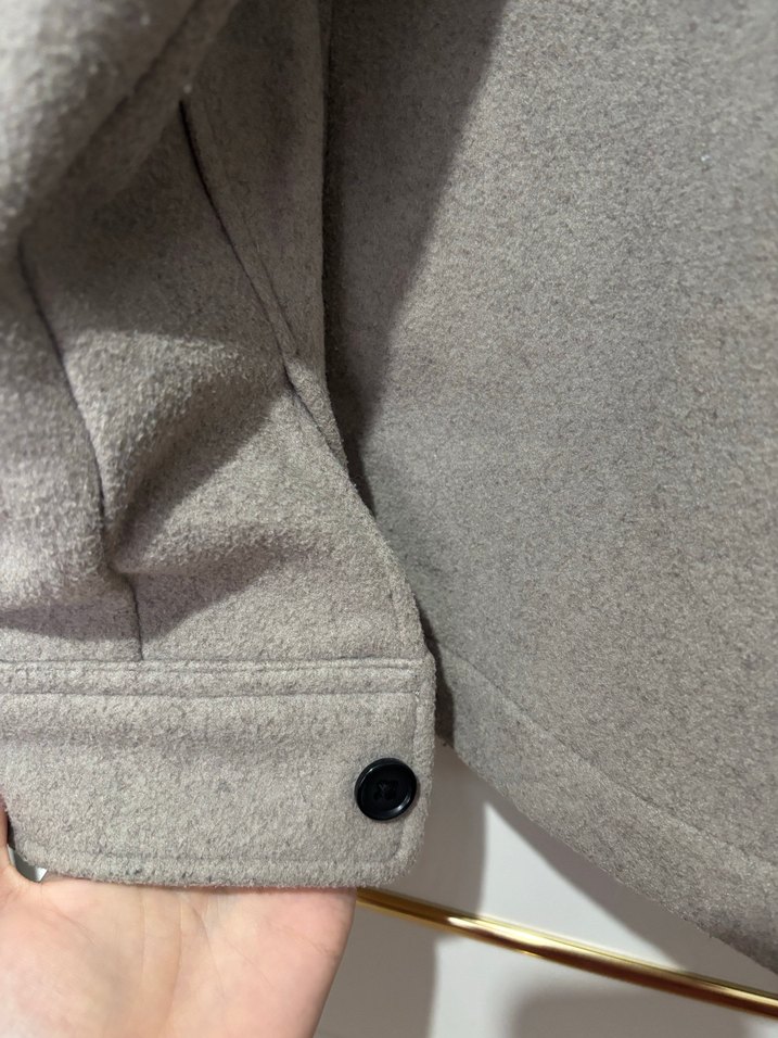 H&M Bej Regular Fit Fermuarlı Erkek Ceket/Kaban - Görsel 3