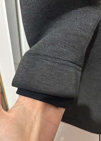 Zara Gri Kapüşonlu Erkek Midi Mont - Görsel 3