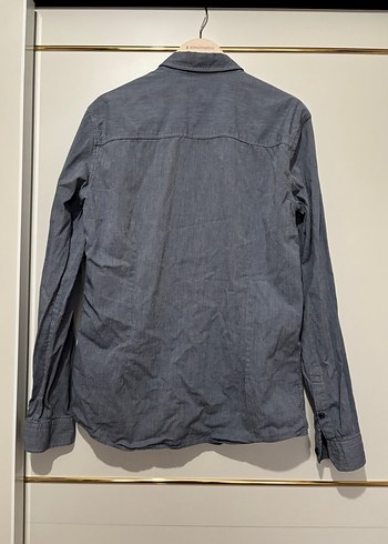 Mavi Uzun Kollu Denim Erkek Gömlek - Görsel 2