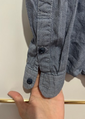 Mavi Uzun Kollu Denim Erkek Gömlek - Görsel 4