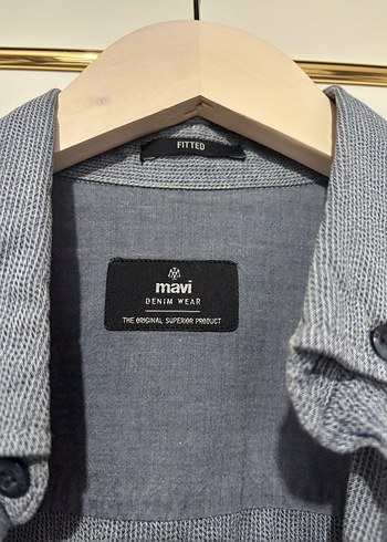 Mavi Uzun Kollu Denim Erkek Gömlek - Görsel 3