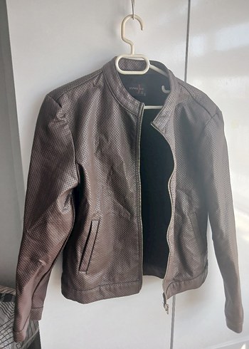 Kadın Gri Deri Biker Ceket