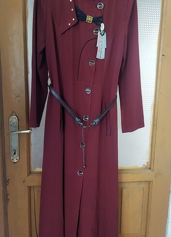 40 Beden bordo Renk Tesettür dış giyim etiketli