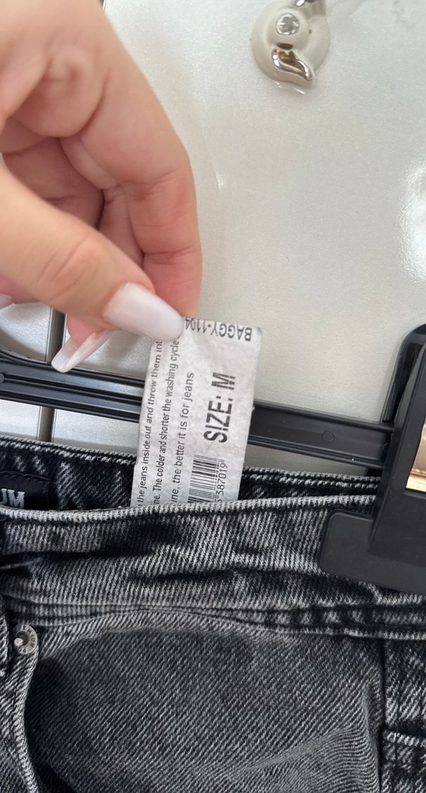 Gri Bol Kesim Baggy Kot Pantolon - Görsel 3