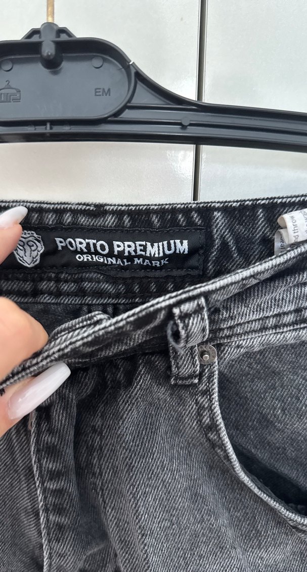 Gri Bol Kesim Baggy Kot Pantolon - Görsel 2