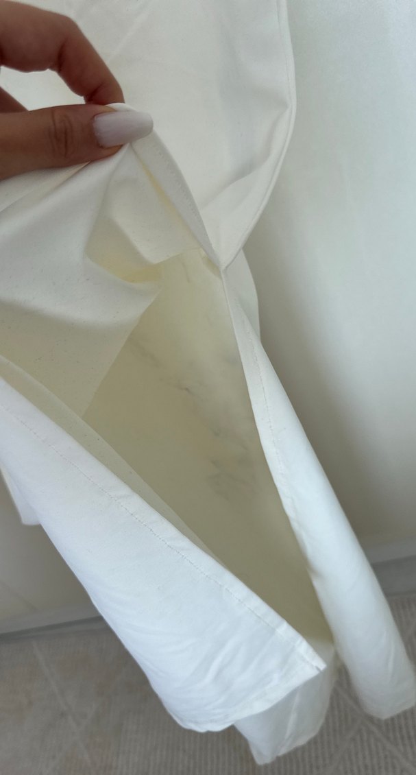 Beyaz Straplez Uzun Elbise - Görsel 2