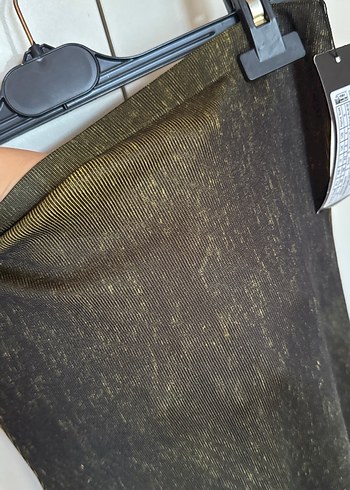 Siyah Sarı Midi Elbise - Görsel 4