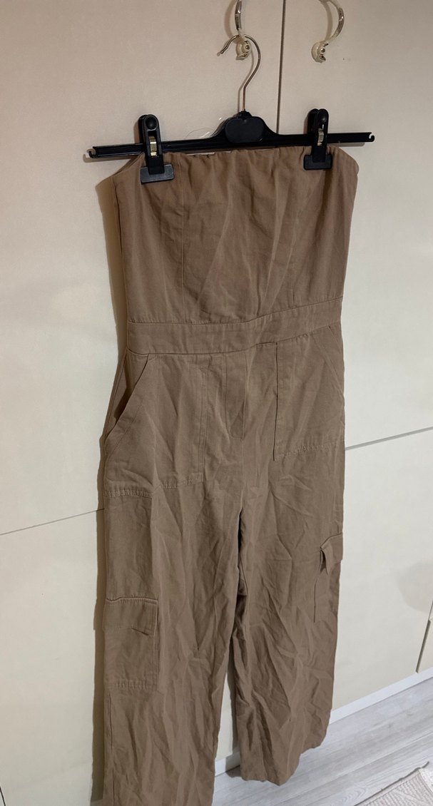 Bej Straplez Kadın Tulum - Görsel 2