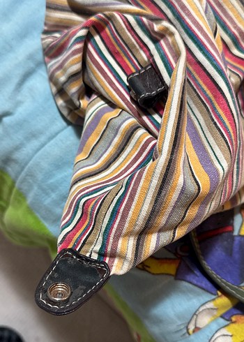 Çok Renkli Çizgili Bohem Kadın Çantası - Görsel 4