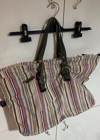 Çok Renkli Çizgili Bohem Kadın Çantası - Görsel 2
