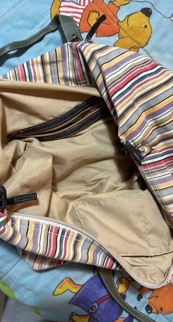 Çok Renkli Çizgili Bohem Kadın Çantası - Görsel 3