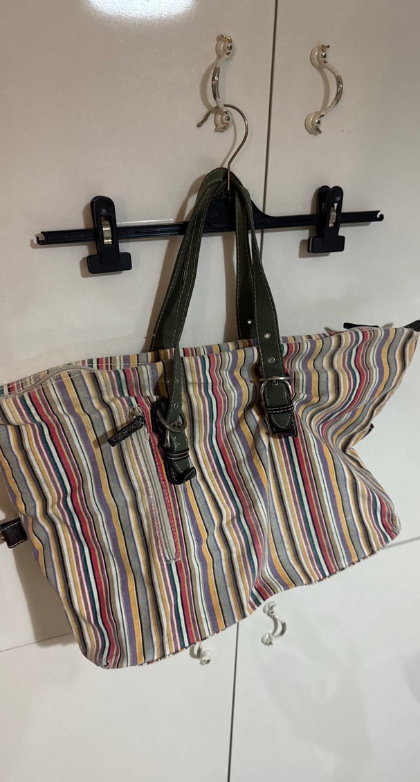 Çok Renkli Çizgili Bohem Kadın Çantası - Görsel 2
