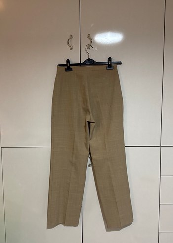 Bej Kadın Keten Kumaş Pantolon - Görsel 3