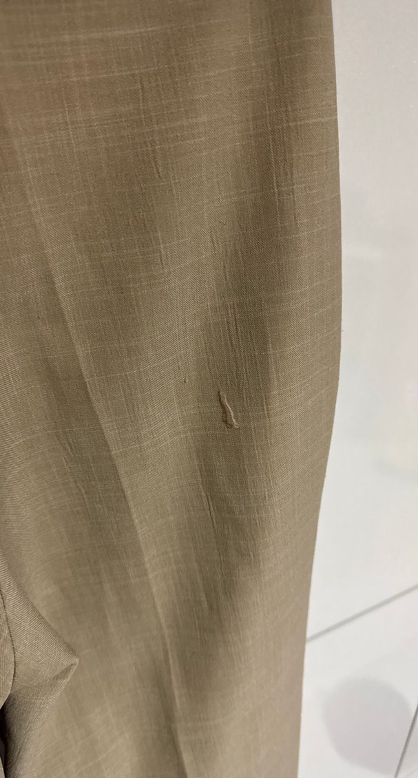 Bej Kadın Keten Kumaş Pantolon - Görsel 4