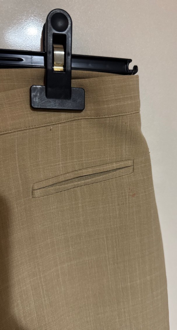 Bej Kadın Keten Kumaş Pantolon - Görsel 2