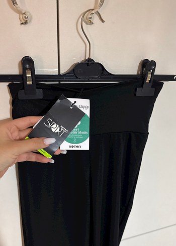 Siyah Spor İspanyol Paça Tayt - Görsel 3