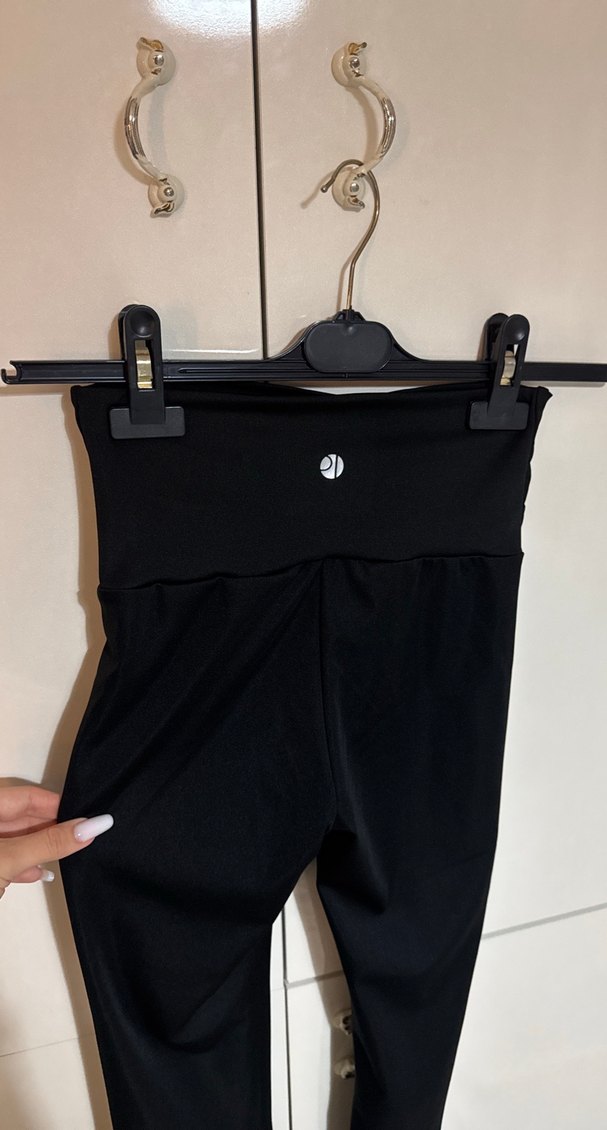 Siyah Spor İspanyol Paça Tayt - Görsel 4