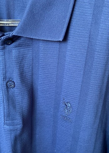 xl Beden U.S. Polo ASSN Mavi Polo Yaka Kısa Kollu Erkek Tişört