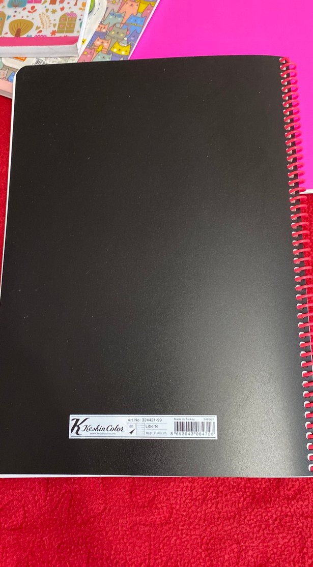 Kelebek Kalp Desenli Pembe Spiralli Defter - Görsel 3