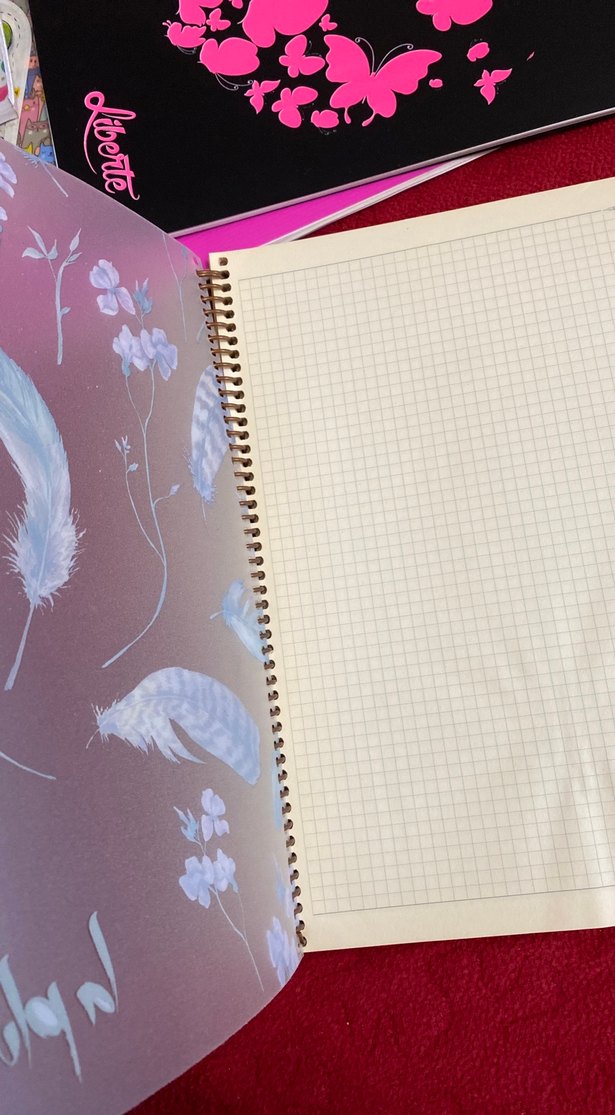 Mor Tüy Desenli Spiralli Defter - Görsel 2