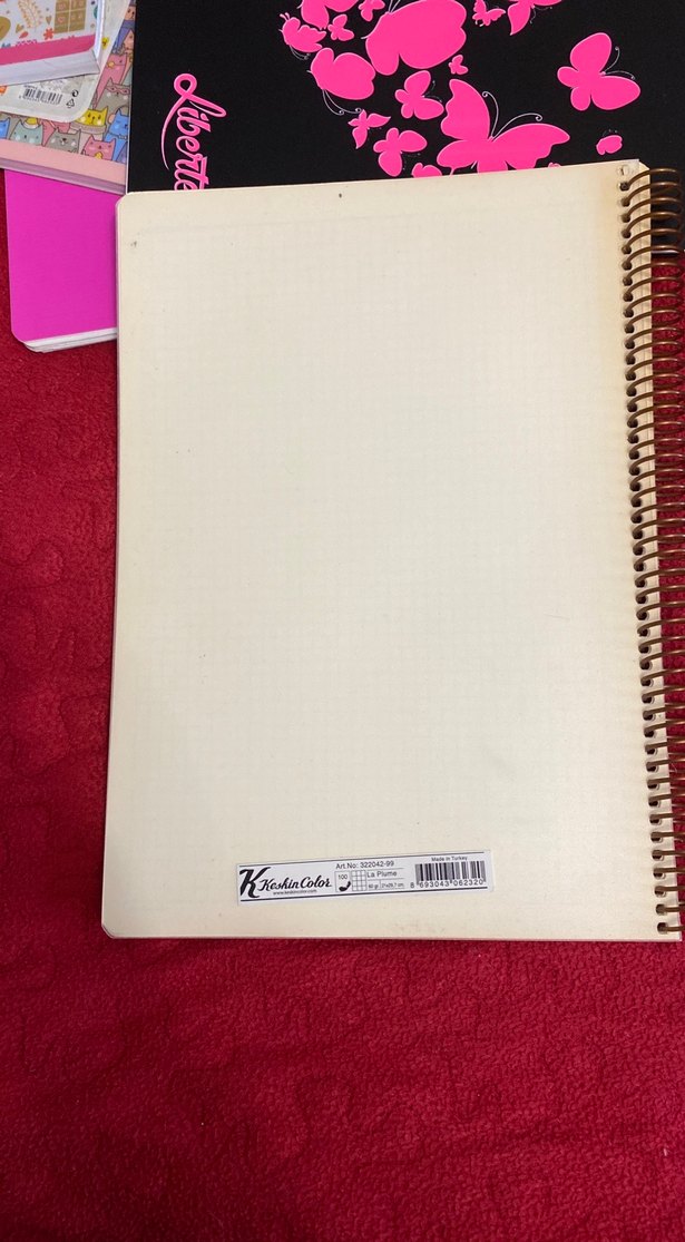 Mor Tüy Desenli Spiralli Defter - Görsel 4