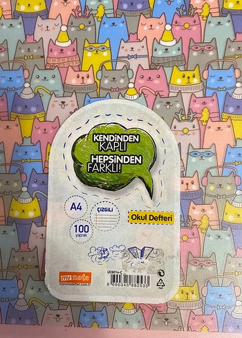 Renkli Kedi Desenli A4 Defter - Görsel 2