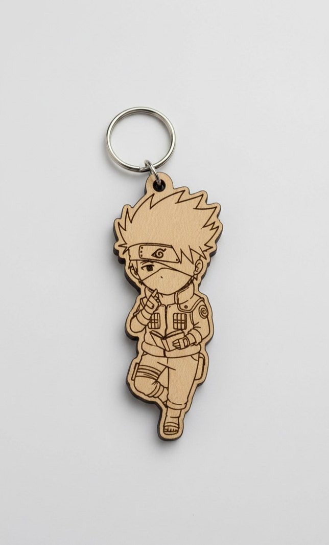Kakashi Hatake  Naruto Ahşap Anime Anahtarlık - Görsel 2