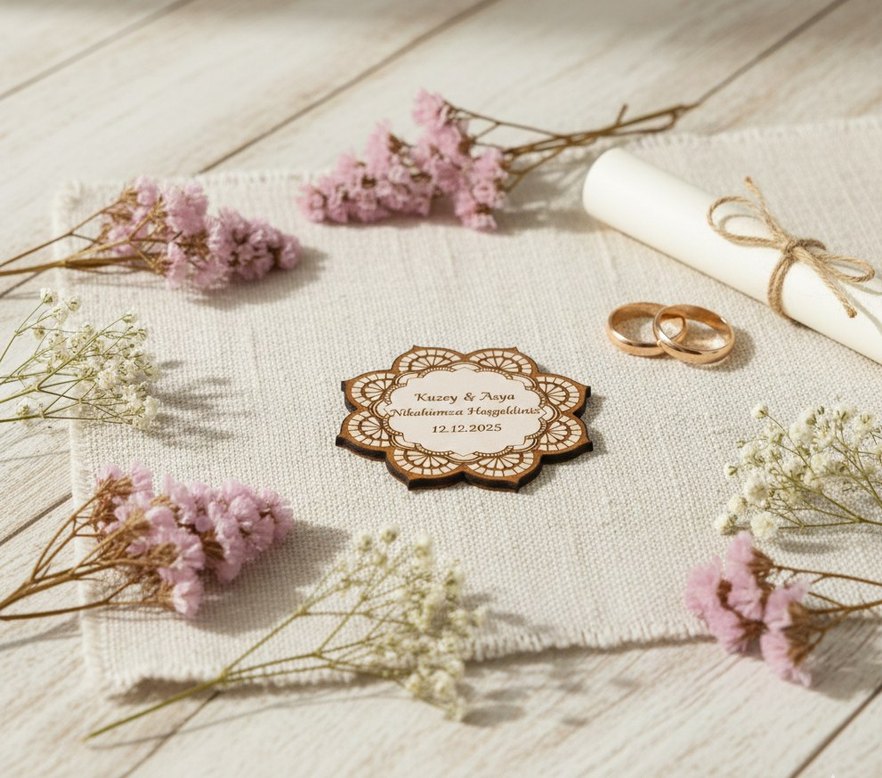 Kişiye Özel 10 adet Nikah Magneti - Görsel 3