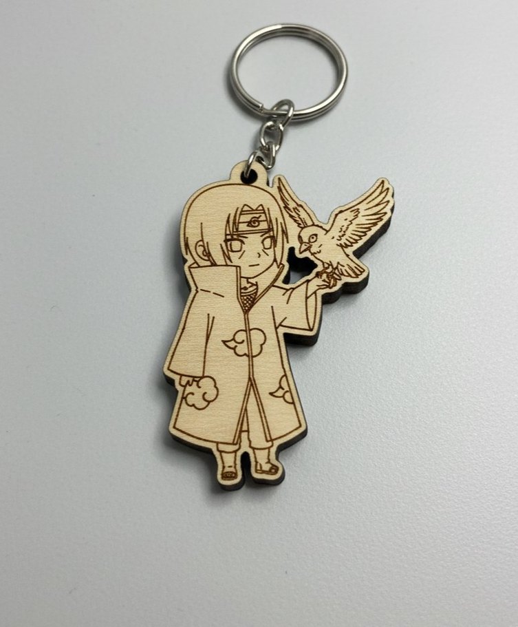 İtachi Uchiha  Naruto Ahşap Anime Anahtarlık - Görsel 2