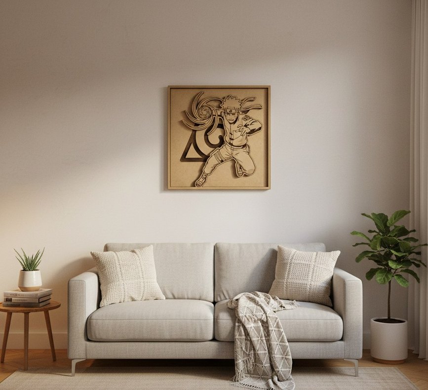 Naruto Ahşap Tablo 20x20 cm - Görsel 3