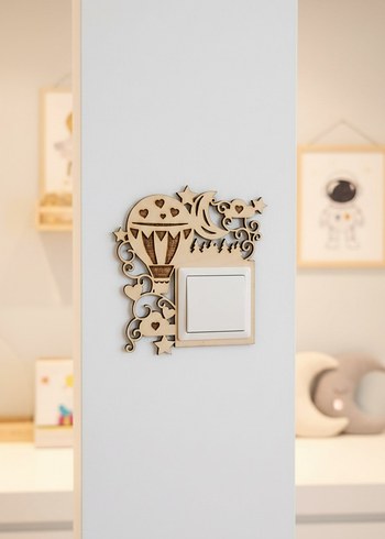 Çocuk Odası Ahşap Priz & Anahtar Çerçevesi (Boyalabilir) - Görsel 3