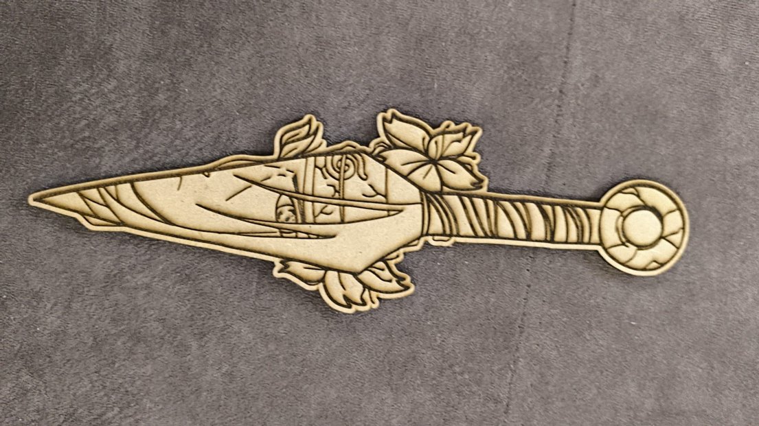 Naruto  İtachi Uchiha Kunai (Ahşap MDF, Lazer Kesim) - Görsel 2