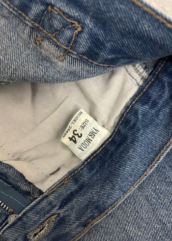 34 Beden mavi Renk Gri Mavi Kadın Denim Regular Fit baggy jean