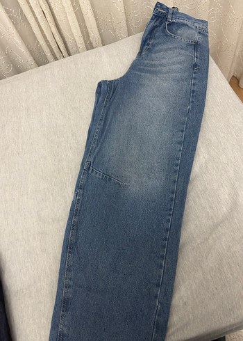34 Beden Gri Mavi Kadın Denim Regular Fit baggy jean